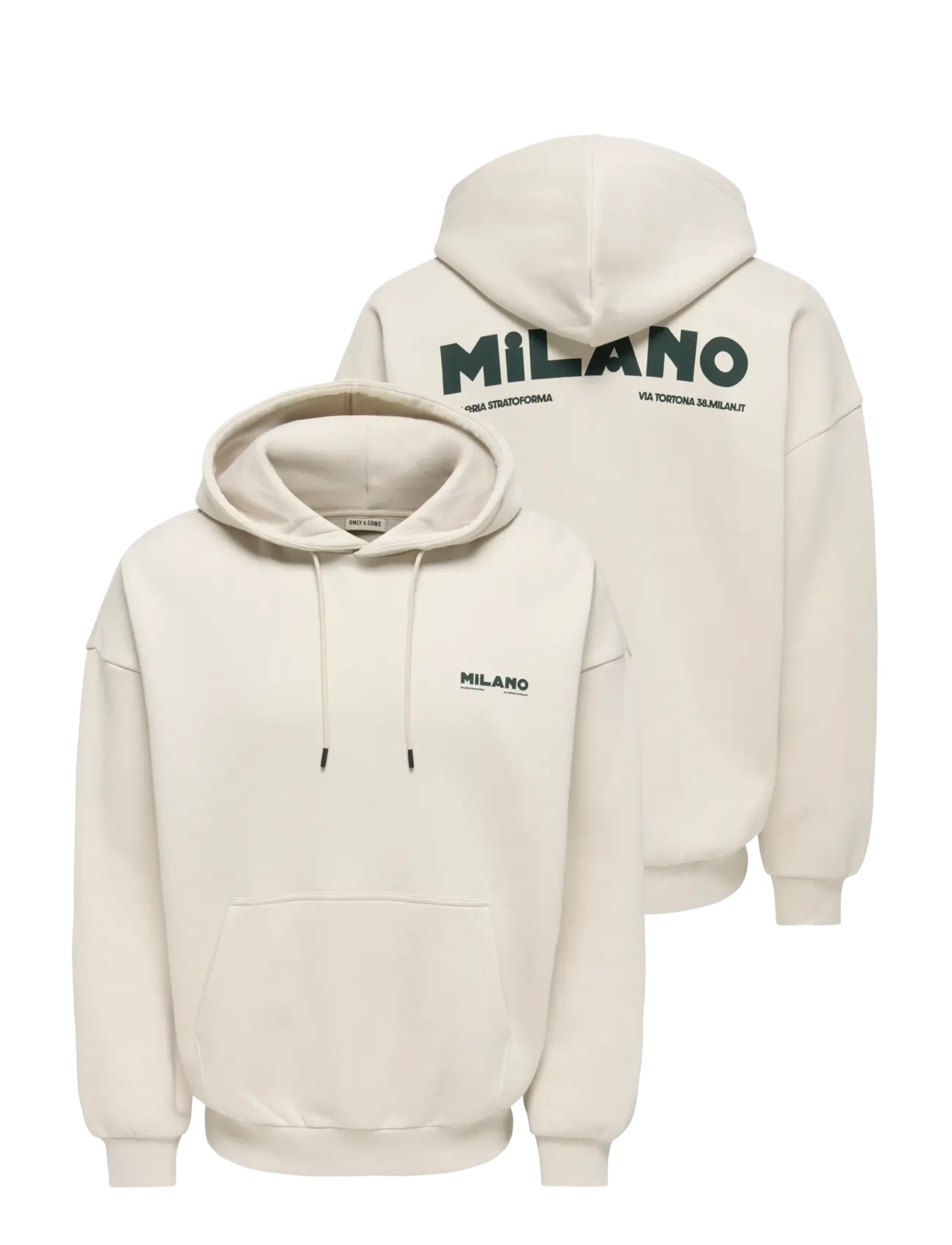 ONLY & SONS - ONSCERES MILANO OVZ LS HOODIE  SWEAT VD - pumice stone - 2