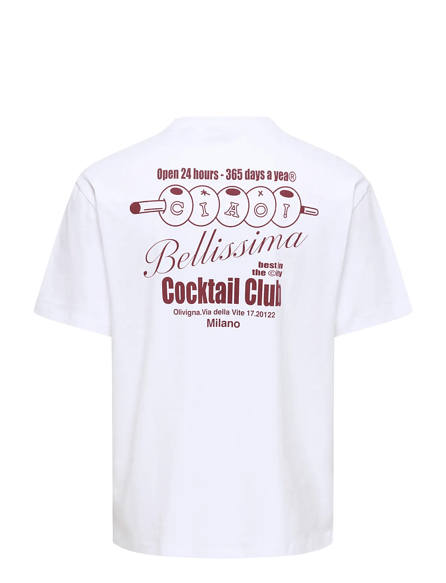 ONLY & SONS - ONSFRED BELLISSIMA RLX SS TEE VD - bright white - 1