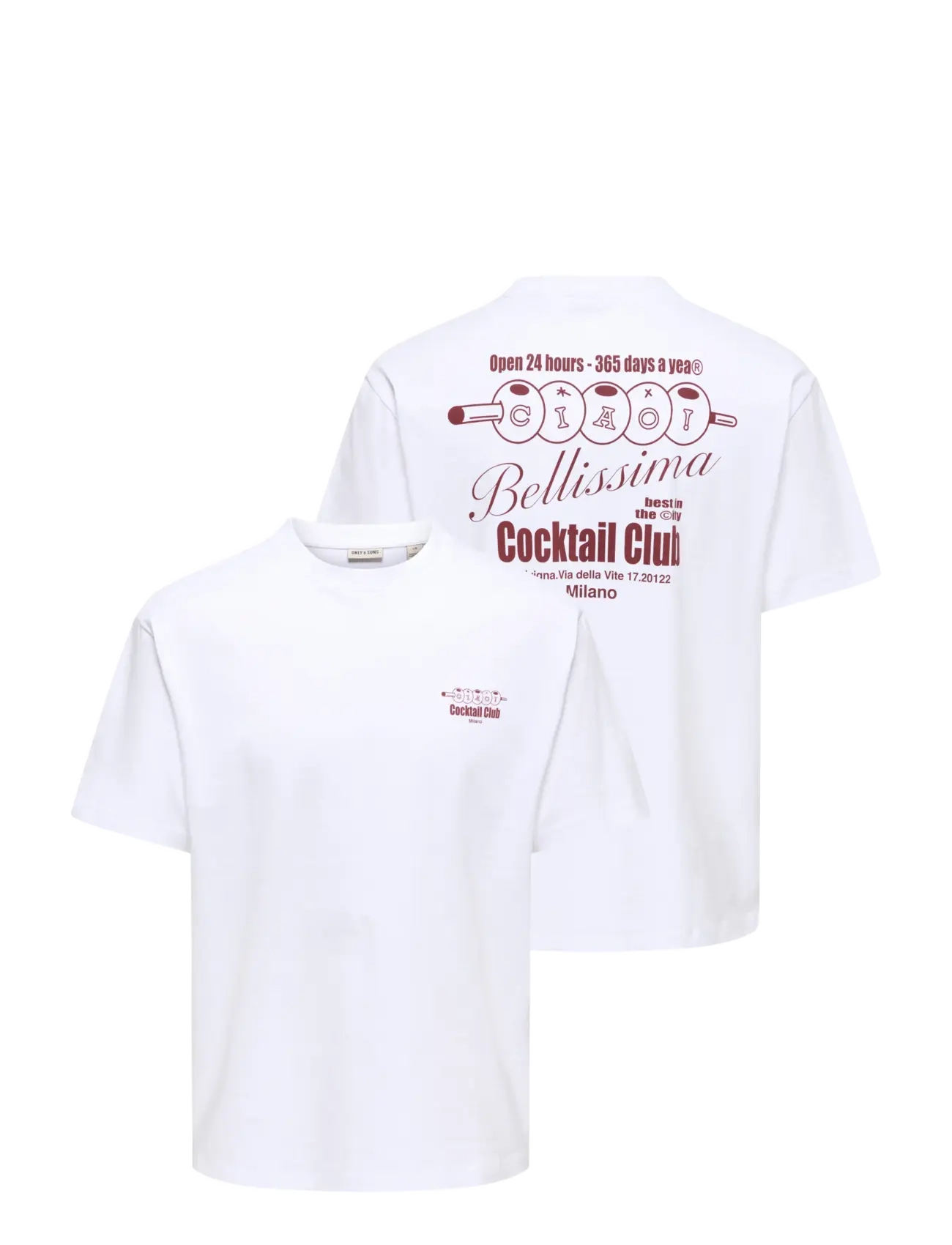 ONLY & SONS - ONSFRED BELLISSIMA RLX SS TEE VD - bright white - 2