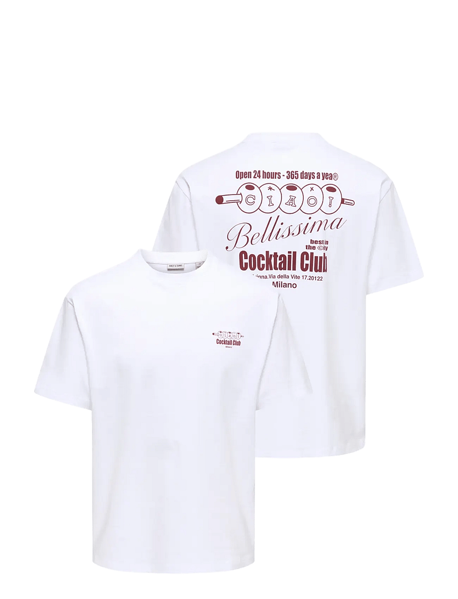 ONLY & SONS - ONSFRED BELLISSIMA RLX SS TEE VD - bright white - 2