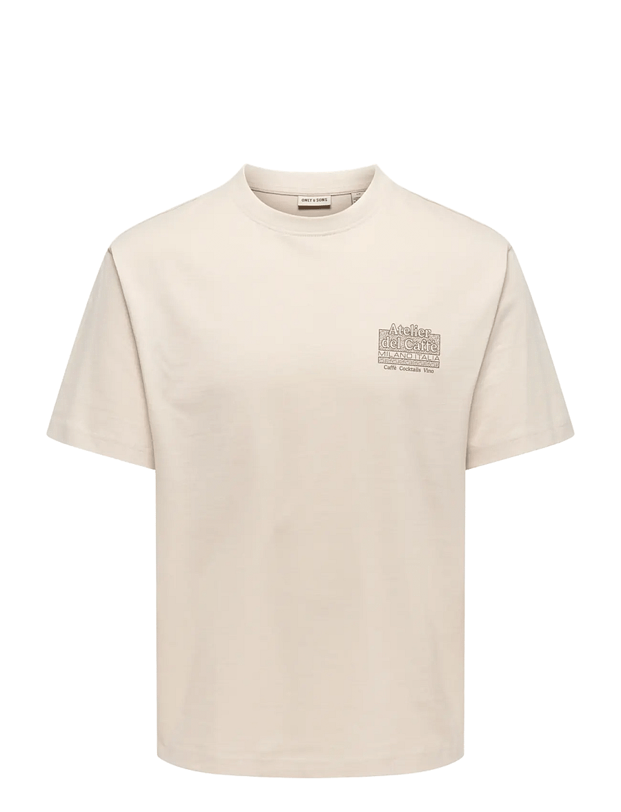 ONLY & SONS - ONSFRED BELLISSIMA RLX SS TEE VD - pumice stone - 0
