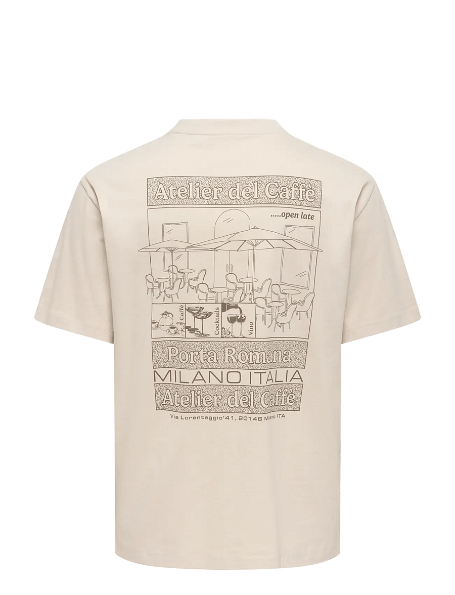 ONLY & SONS - ONSFRED BELLISSIMA RLX SS TEE VD - pumice stone - 1