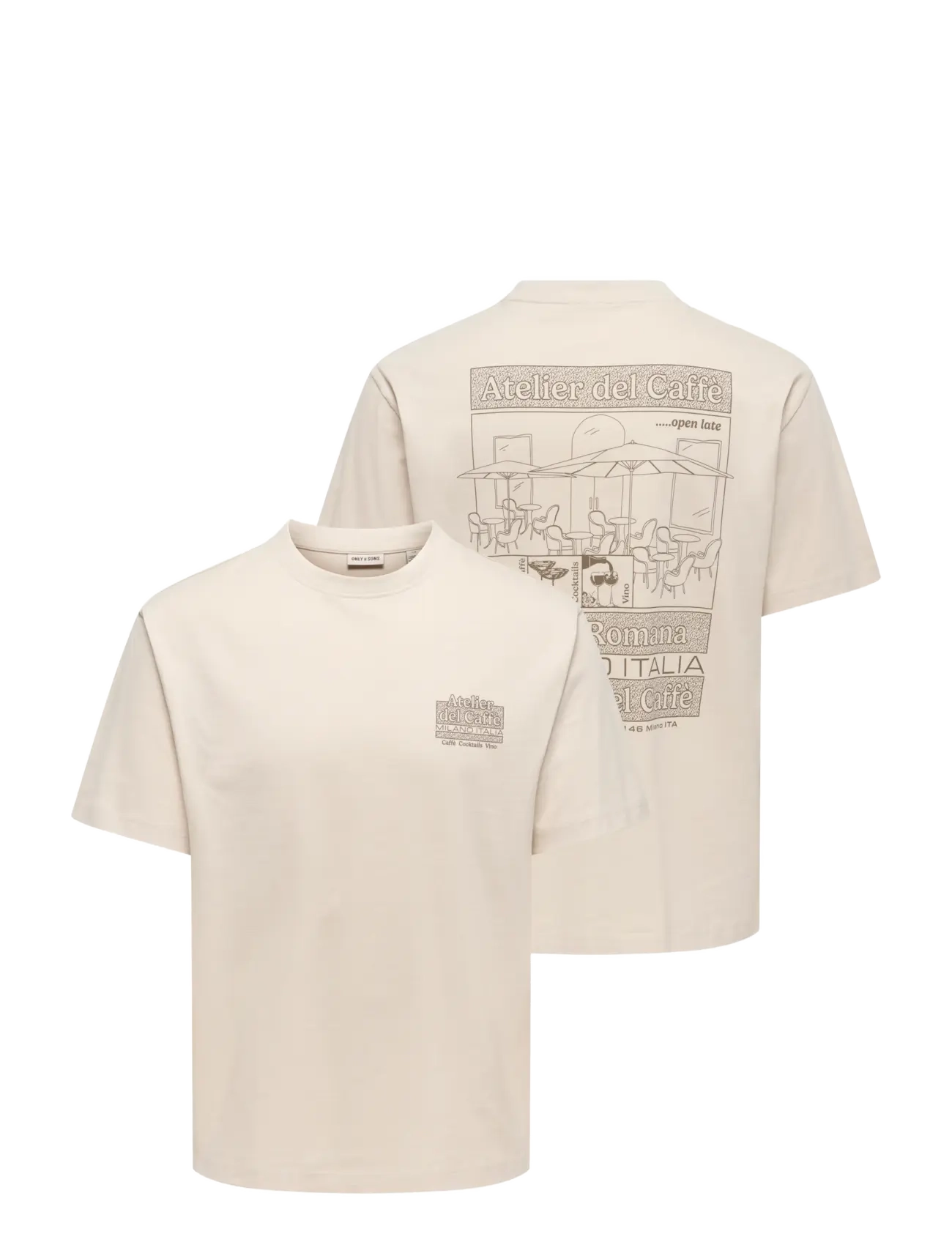 ONLY & SONS - ONSFRED BELLISSIMA RLX SS TEE VD - pumice stone - 2