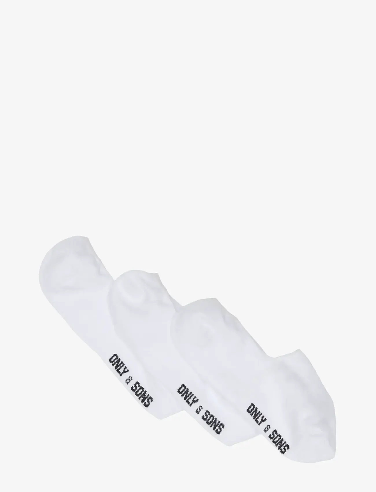 ONLY & SONS - ONSBASIC INVISIBLE SOCK 3 PACK NOOS - laveste priser - white - 0