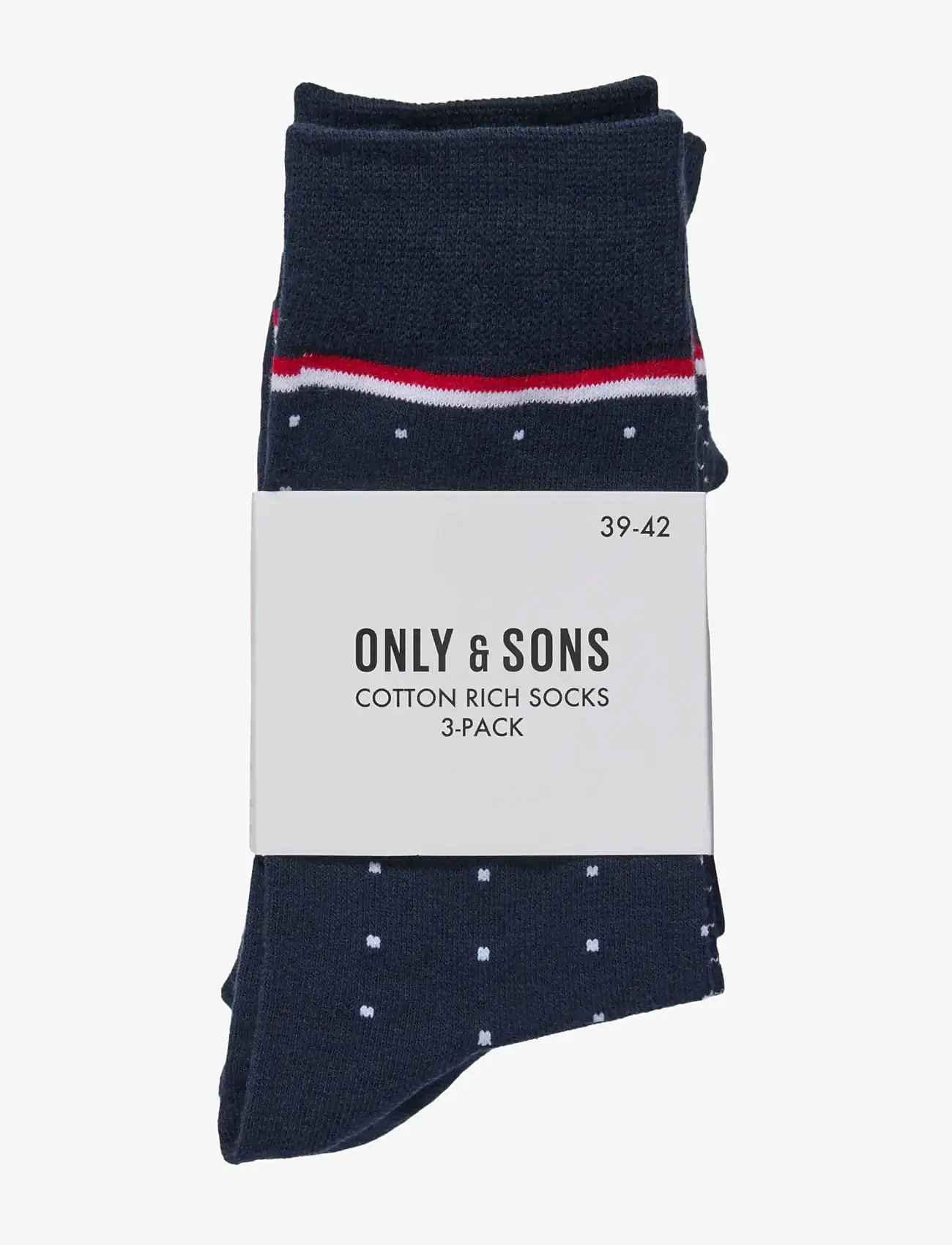 ONLY & SONS - ONSBASIC COTTON SOCK 3 PACK NOOS - laveste priser - navy blazer - 2