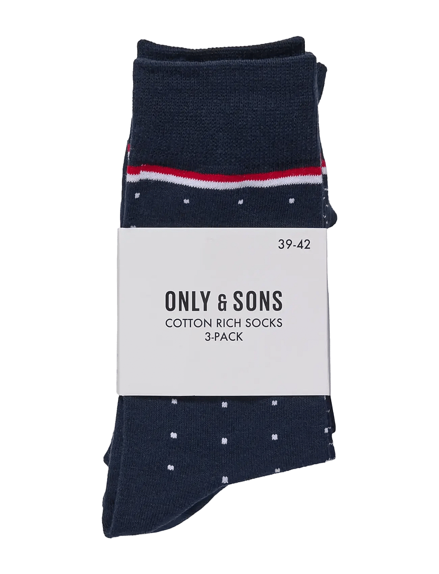 ONLY & SONS - ONSBASIC COTTON SOCK 3 PACK NOOS - tennissocken - navy blazer - 2