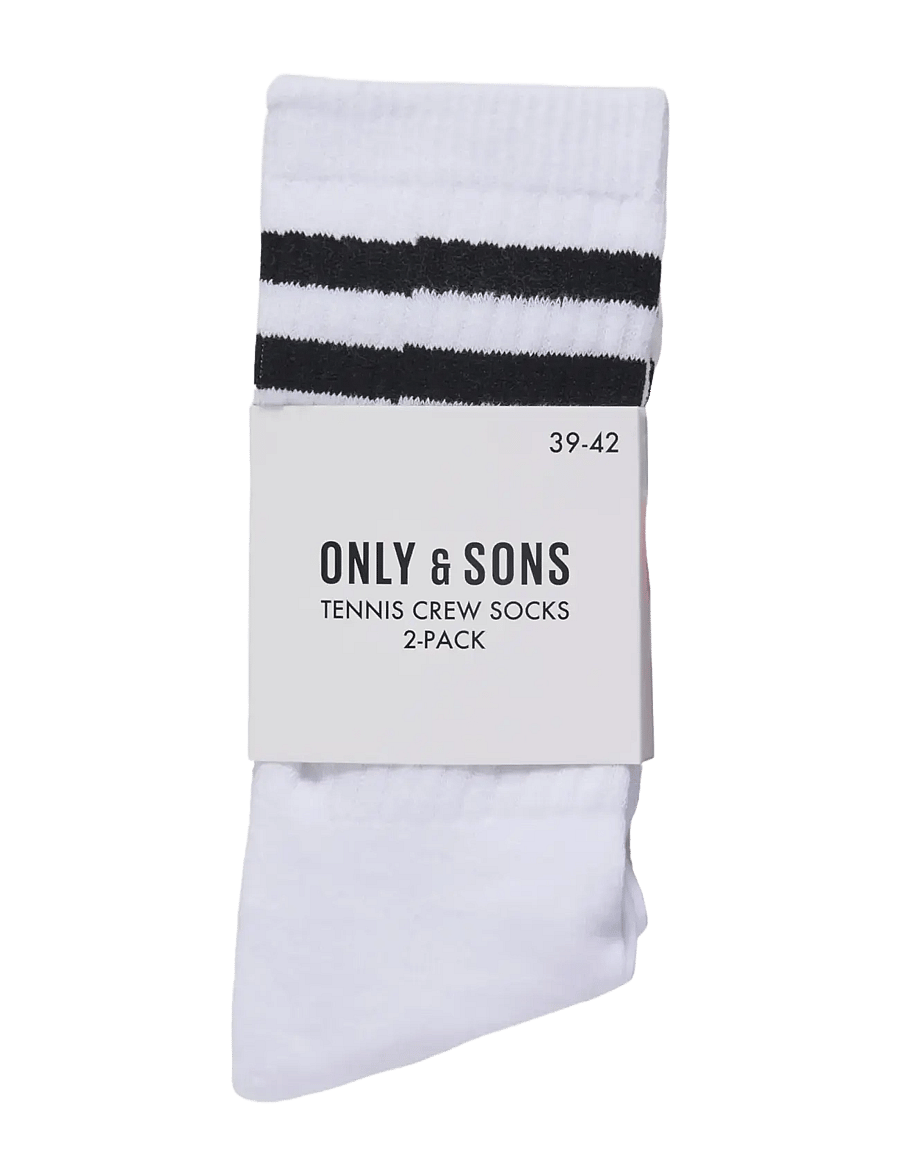 ONLY & SONS - ONSBASIC TENNIS SOCK 2 PACK NOOS - skarpety za kostkę - white - 2