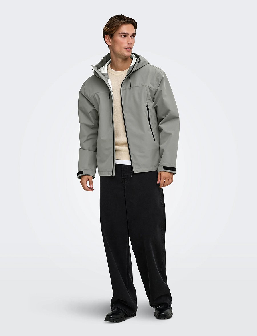 ONLY & SONS - ONSRAZ TECHNICAL SHELL JACKET OTW VD - herbstjacken - castor gray - 4