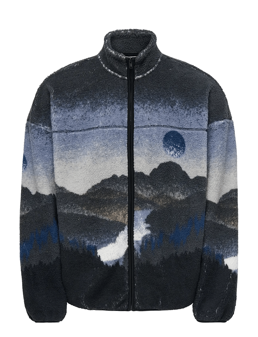 ONLY & SONS - ONSADAM LIFE OVZ LANDSCAPE SHERPA VD - fleecetrøjer - dark navy - 0