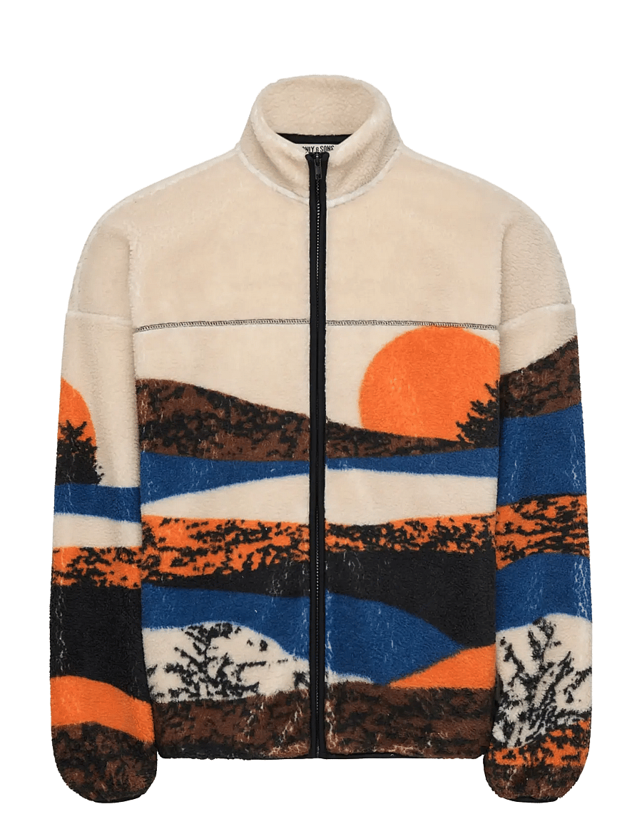 ONLY & SONS - ONSADAM LIFE OVZ LANDSCAPE SHERPA VD - fleece-pullover - moonbeam - 1