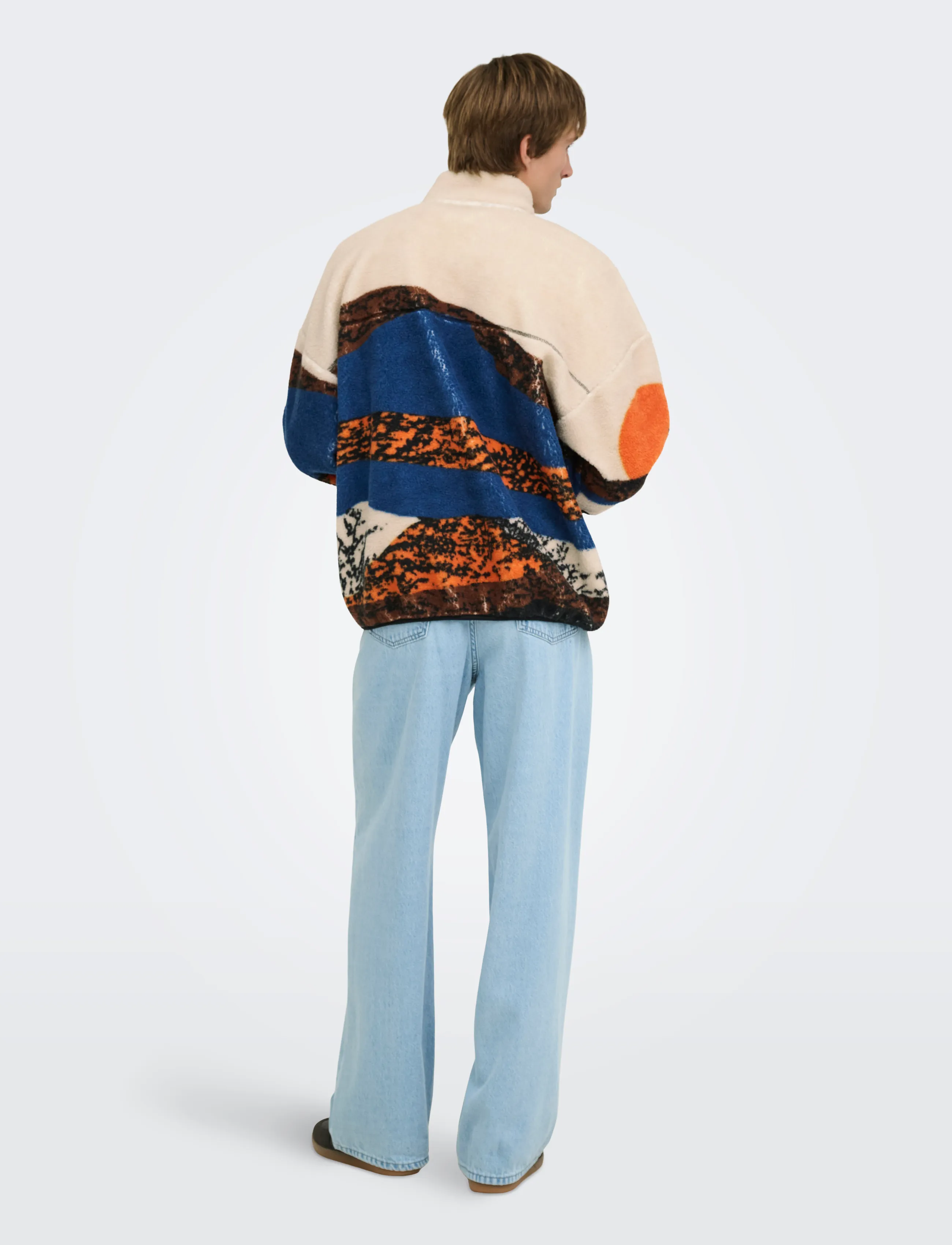 ONLY & SONS - ONSADAM LIFE OVZ LANDSCAPE SHERPA VD - fleece-pullover - moonbeam - 3