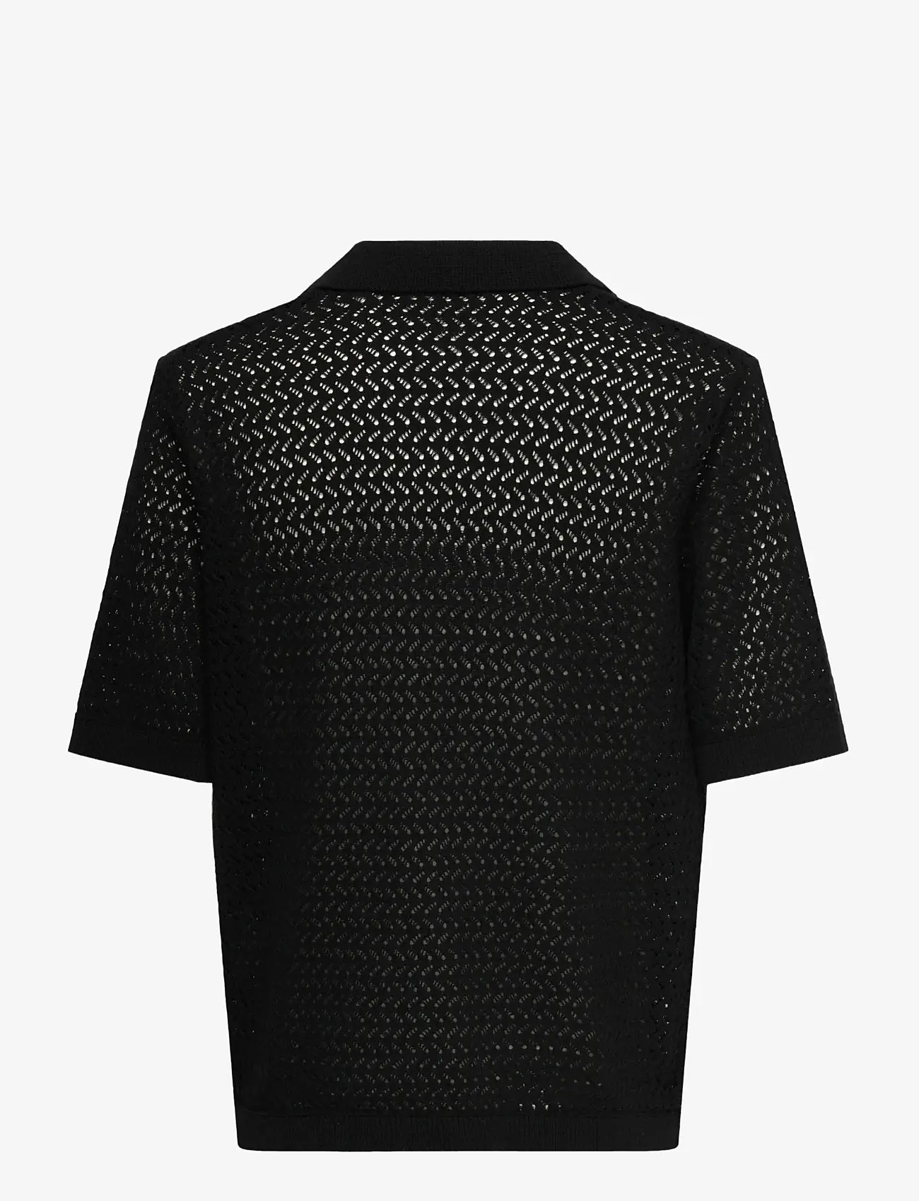 ONLY & SONS - ONSNYLE 5 SS SPLIT POLO KNIT CS - stickade pikéer - black - 1