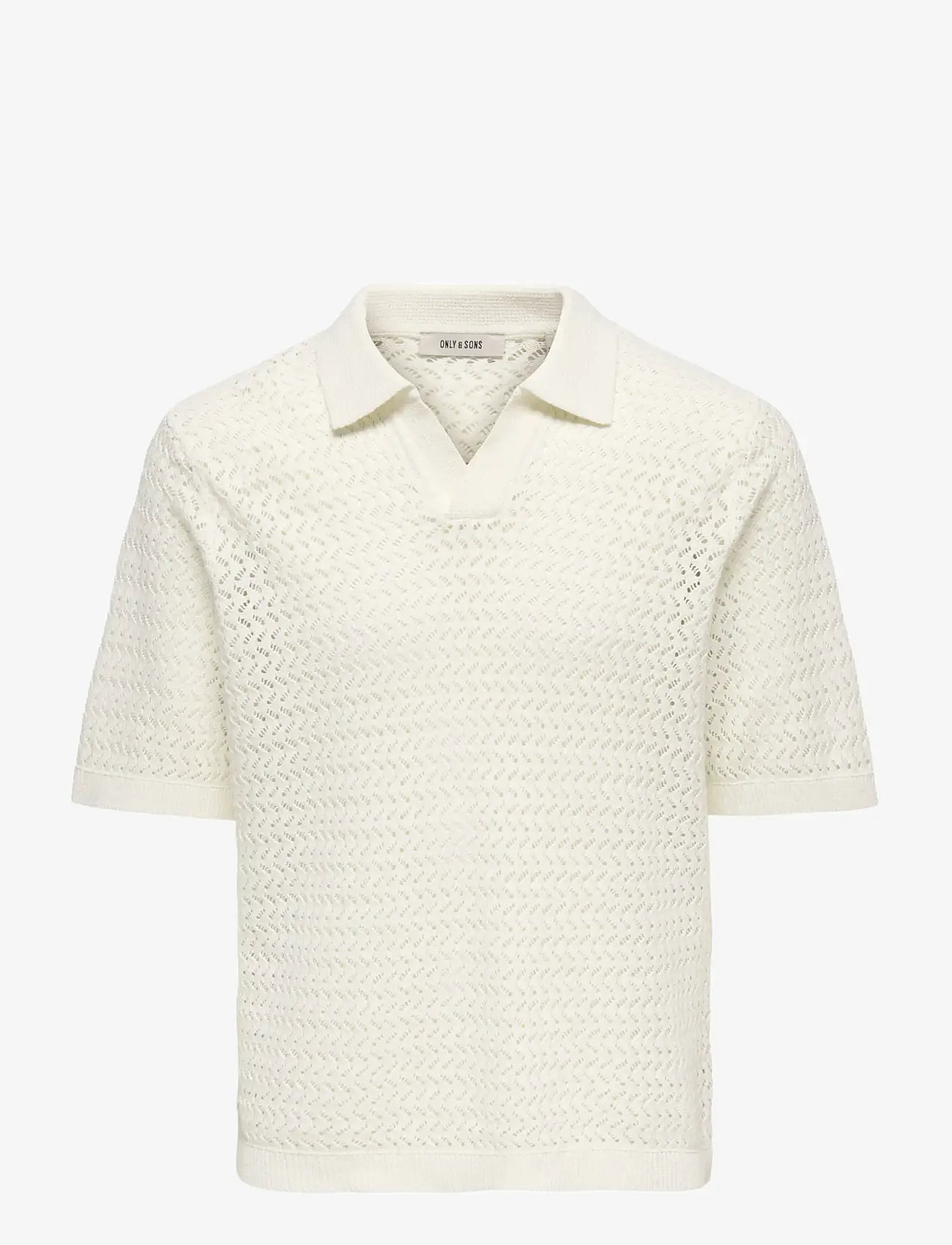 ONLY & SONS - ONSNYLE 5 SS SPLIT POLO KNIT CS - die niedrigsten preise - cloud dancer - 1
