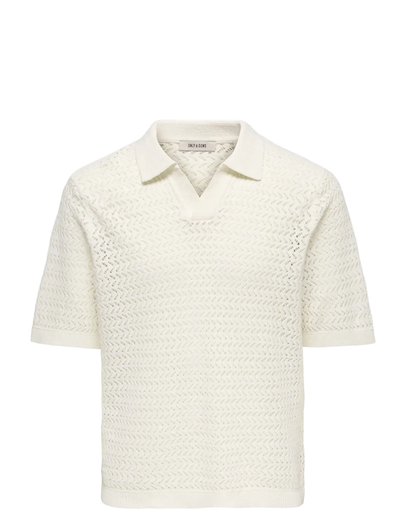 ONLY & SONS ONSNYLE 5 SS SPLIT POLO KNIT CS - Campaign - CLOUD DANCER / white