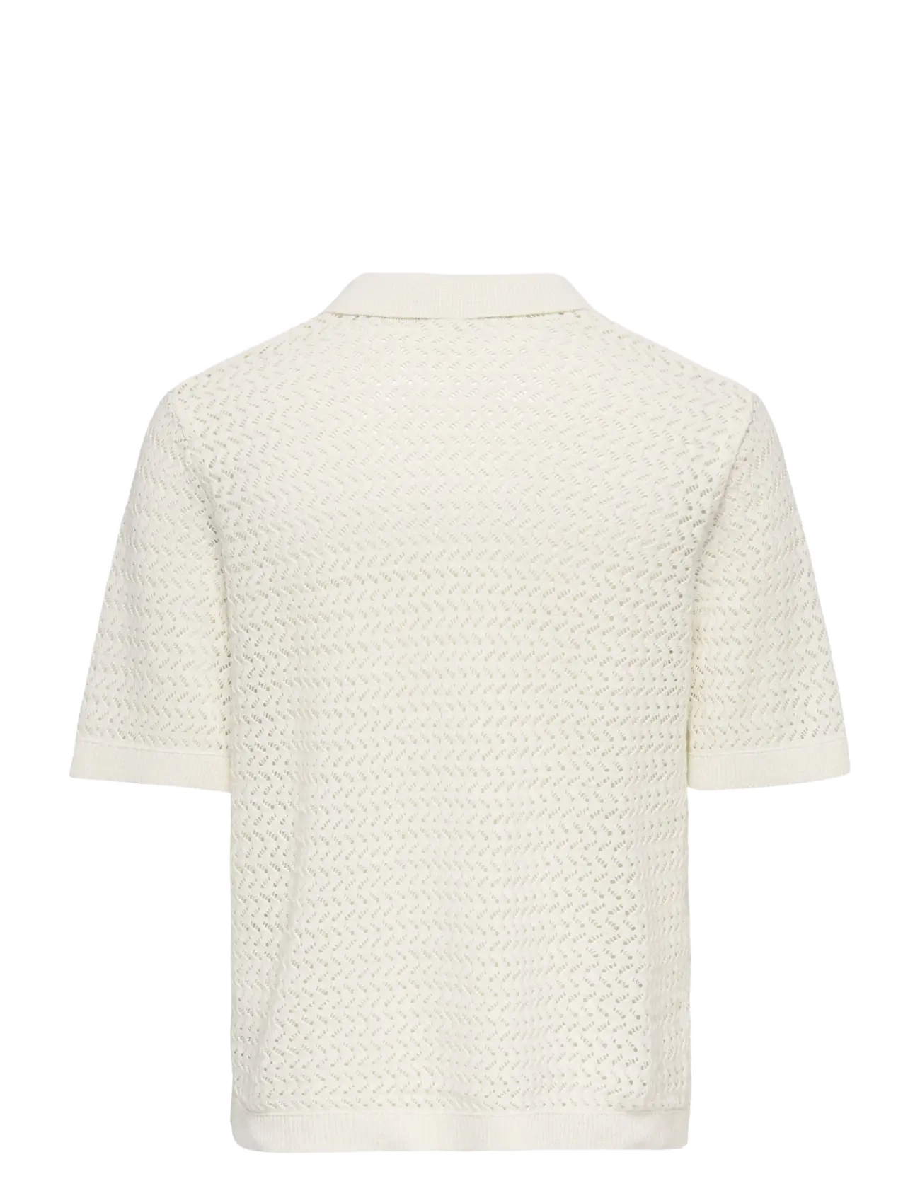 ONLY & SONS - ONSNYLE 5 SS SPLIT POLO KNIT CS - stickade pikéer - cloud dancer - 2