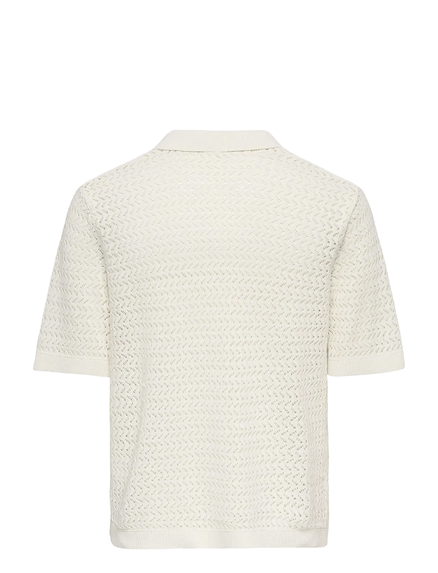 ONLY & SONS - ONSNYLE 5 SS SPLIT POLO KNIT CS - gestrickte polohemden - cloud dancer - 2