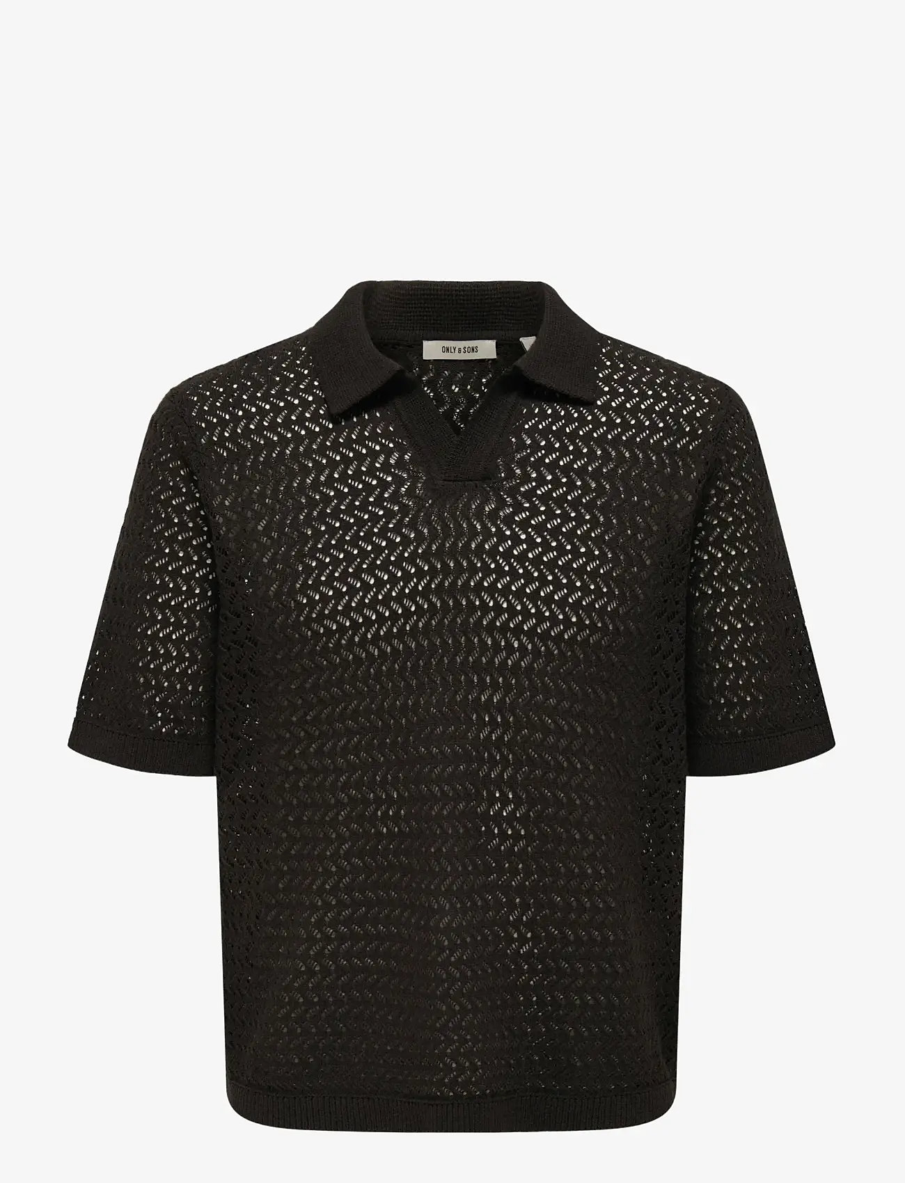 ONLY & SONS - ONSNYLE 5 SS SPLIT POLO KNIT CS - stickade pikéer - coffee bean - 0