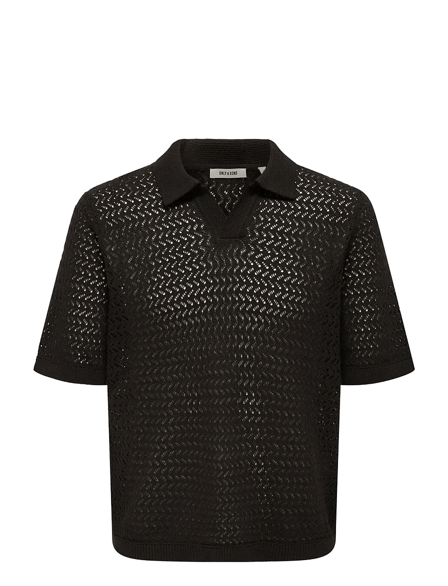 ONLY & SONS - ONSNYLE 5 SS SPLIT POLO KNIT CS - gestrickte polohemden - coffee bean - 0