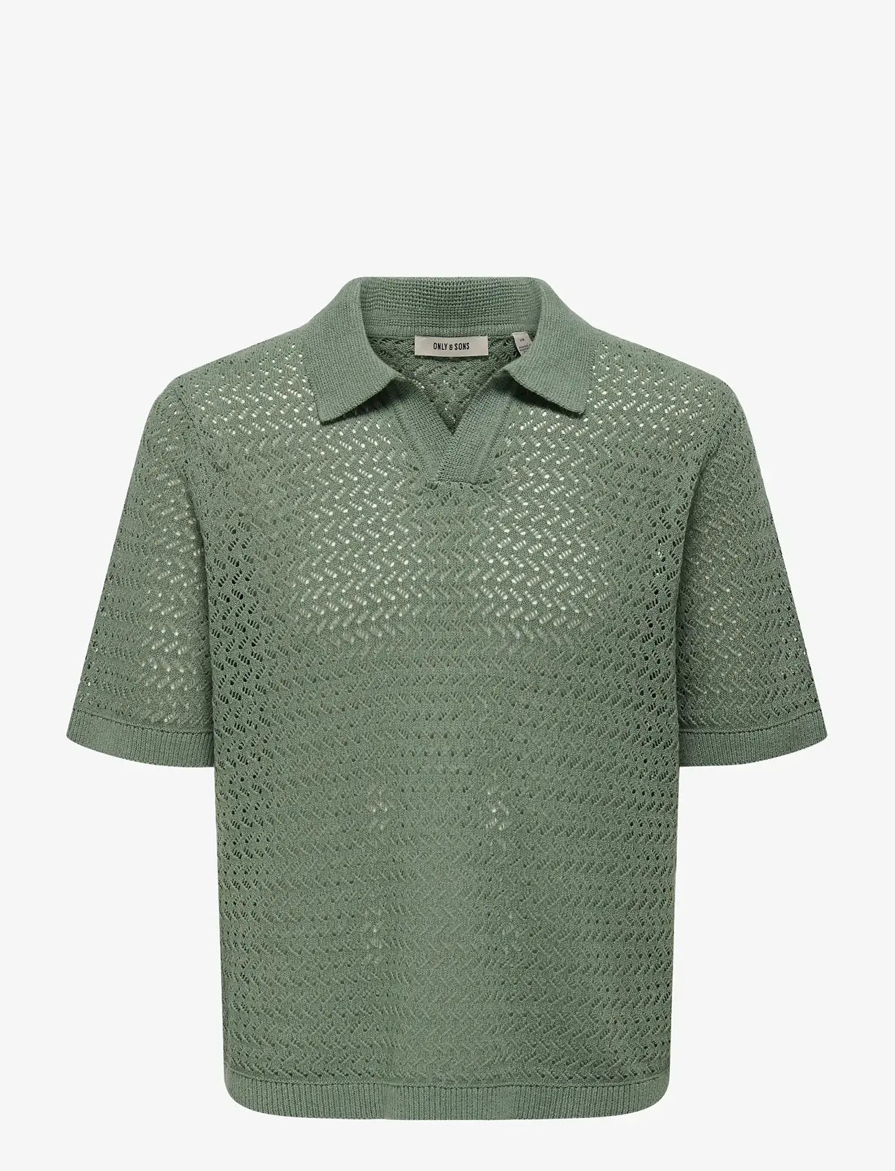 ONLY & SONS - ONSNYLE 5 SS SPLIT POLO KNIT CS - polostrik - deep lichen green - 0