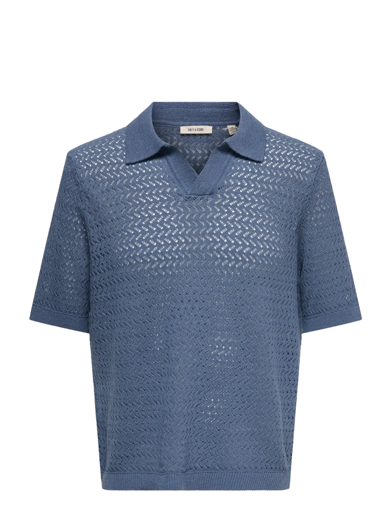 ONLY & SONS Onsnyle 5 Ss Split Polo Knit Cs Blau - S - Herren