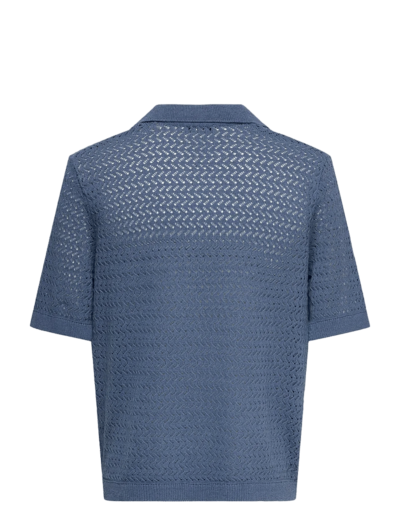 ONLY & SONS - ONSNYLE 5 SS SPLIT POLO KNIT CS - gestrickte polohemden - vintage indigo - 1