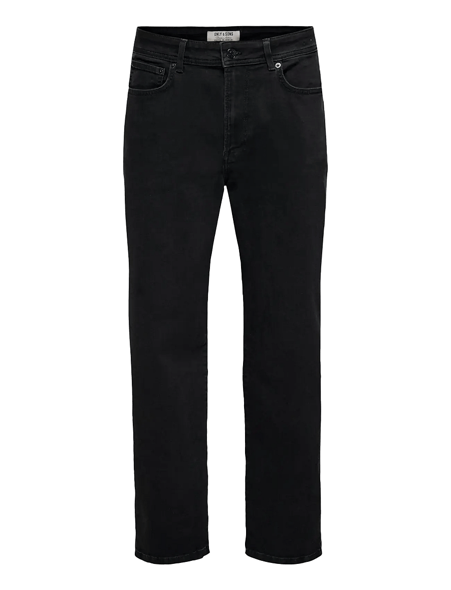 ONLY & SONS - ONSFADE SUPER STRETCH BLK 9063 CRO DNM - black denim - 0