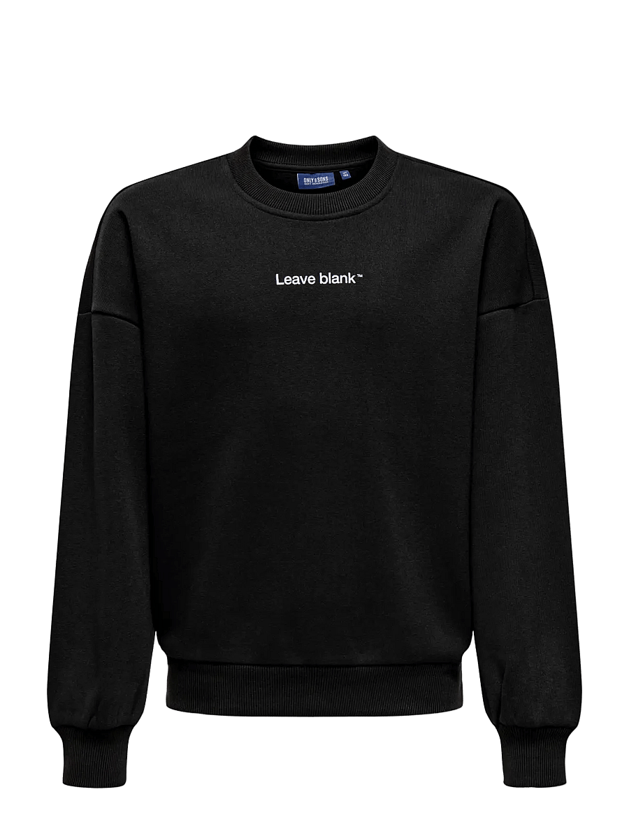 ONLY & SONS - OSJTYSON OVZ LS CREW SWEAT LB - dressipluusid - black onyx - 1