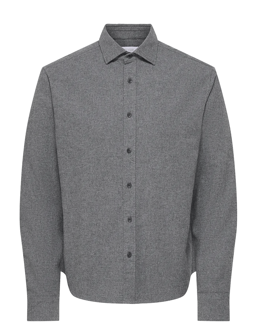 ONLY & SONS - ONSALON LS SLIM SHIRT FRML - freizeithemden - medium grey melange - 0