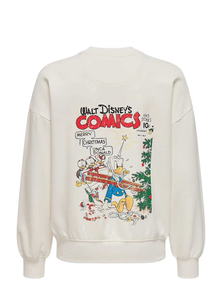 ONLY & SONS - OSJCHRISTMAS OVZ LS LIC CREW SWEAT - sweatshirts - cloud dancer - 1