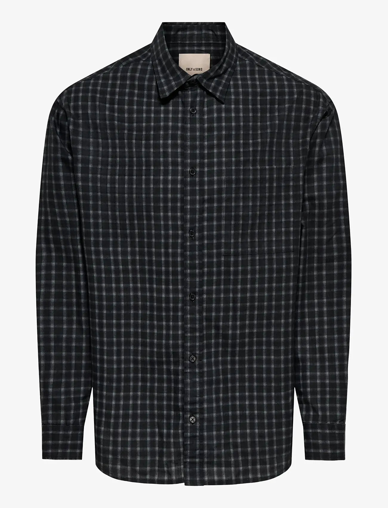 ONLY & SONS - ONSBALI POPLIN CHECKED RLX FIT L/S SHIRT - ternede skjorter - demitasse - 1