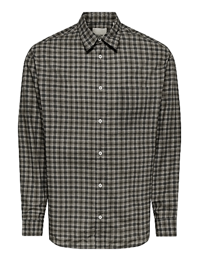 Onsbali Poplin Checked Rlx Fit L/S Shirt - Ternede Skjorter