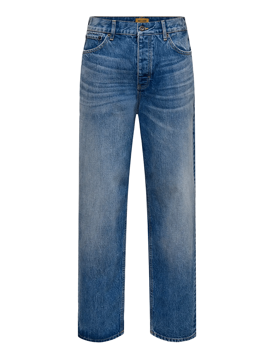 ONLY & SONS - ONSFADE LOOSE MB 9136 FG DNM NOOS - alt laienevad teksad - medium blue denim - 1