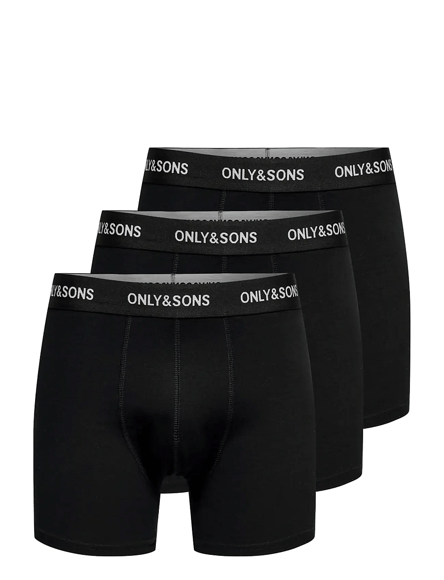 ONLY & SONS - ONSBASIC SOLID BOXER 3PACK NOOS - unterhosen im multipack - black - 0