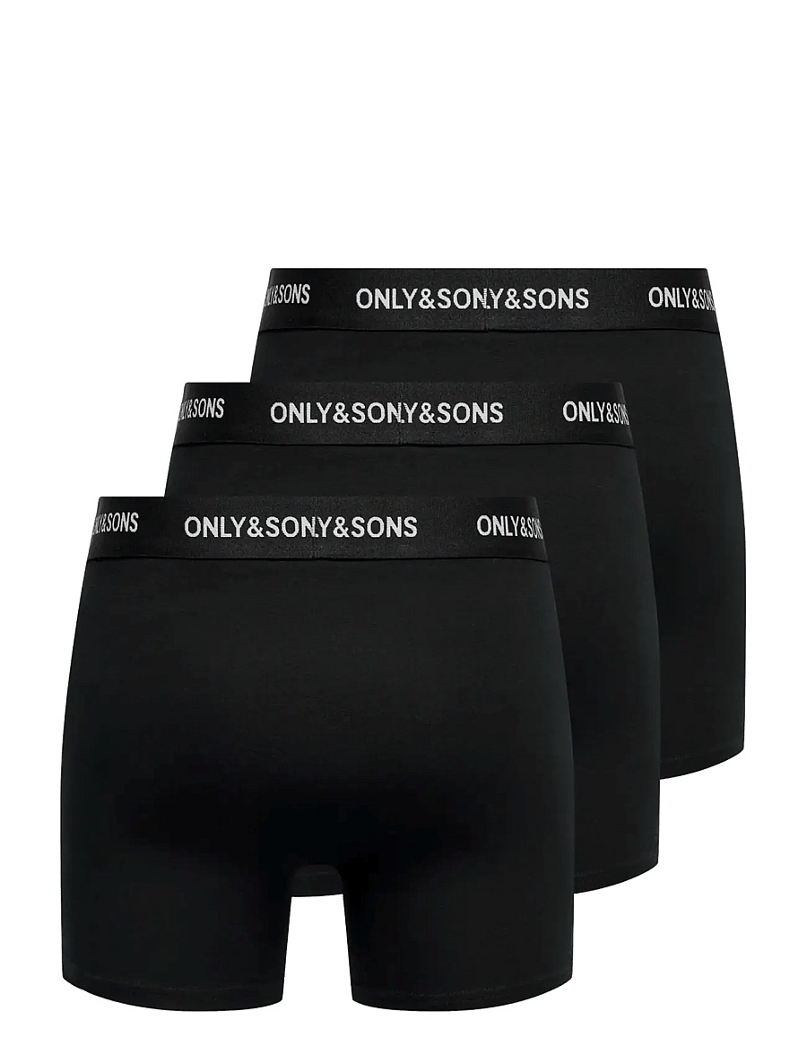ONLY & SONS - ONSBASIC SOLID BOXER 3PACK NOOS - unterhosen im multipack - black - 1