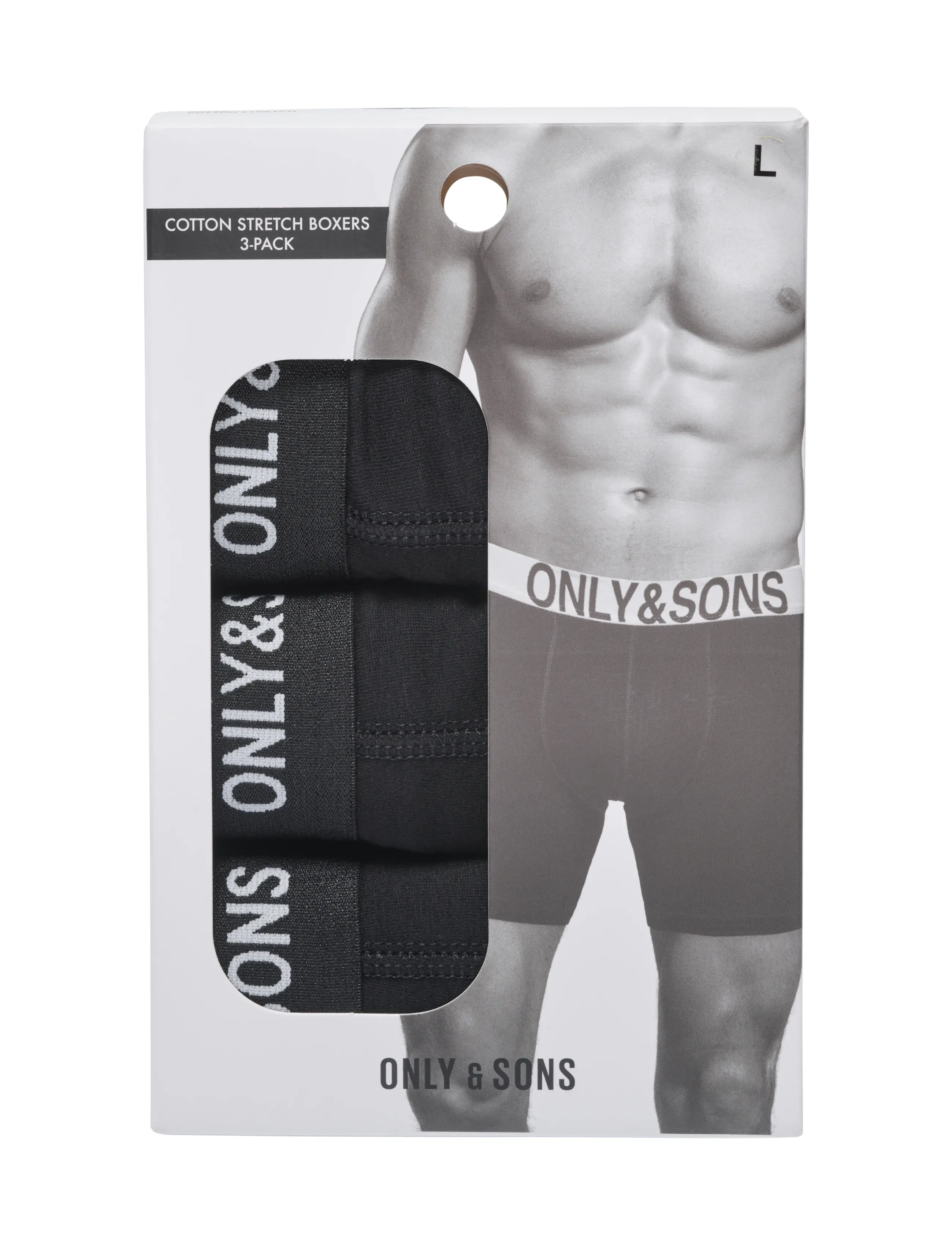 ONLY & SONS - ONSBASIC SOLID BOXER 3PACK NOOS - madalaimad hinnad - black - 2
