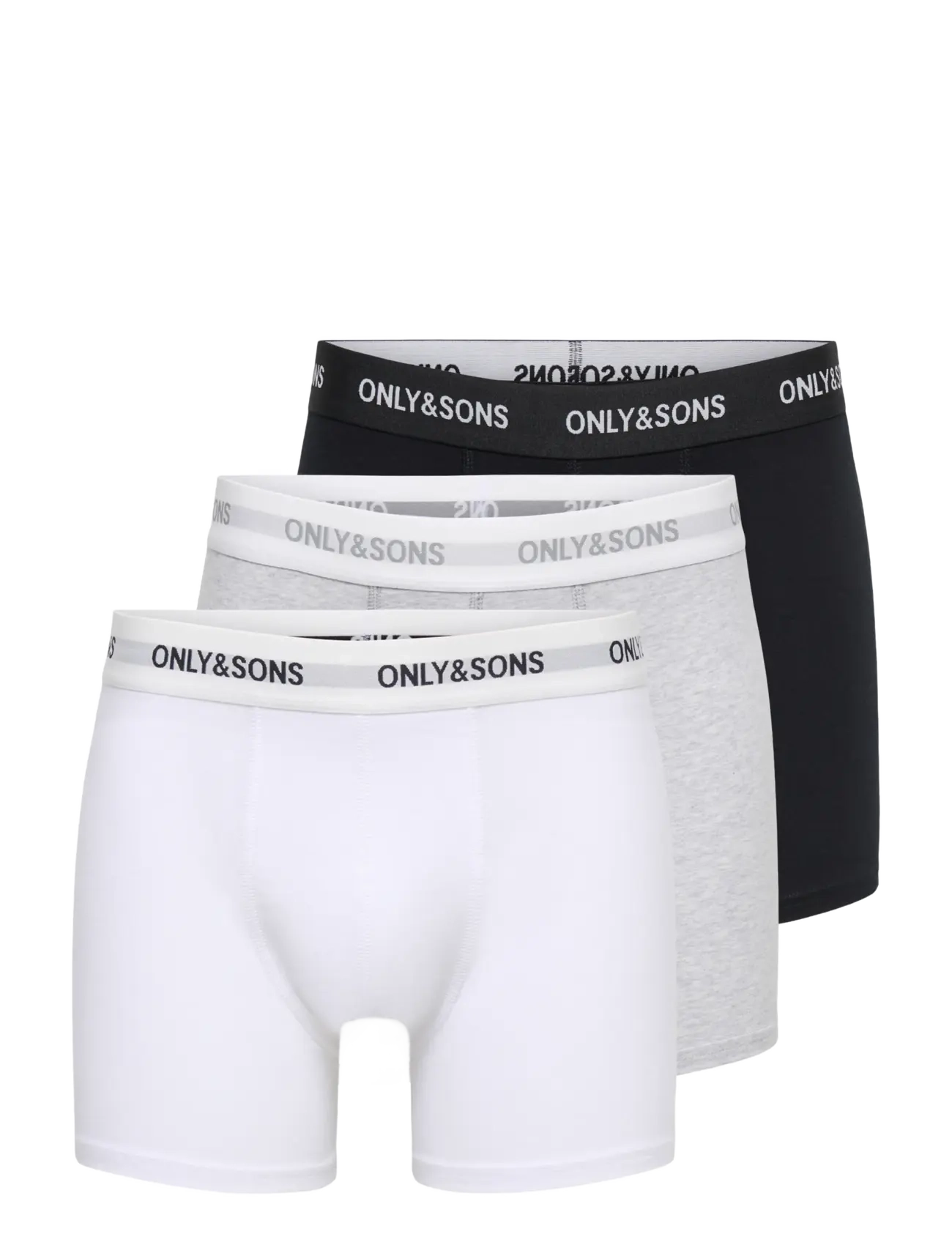 ONLY & SONS ONSBASIC SOLID BOXER 3PACK NOOS - Multipack-Unterwäsche - LIGHT GREY MELANGE / multi