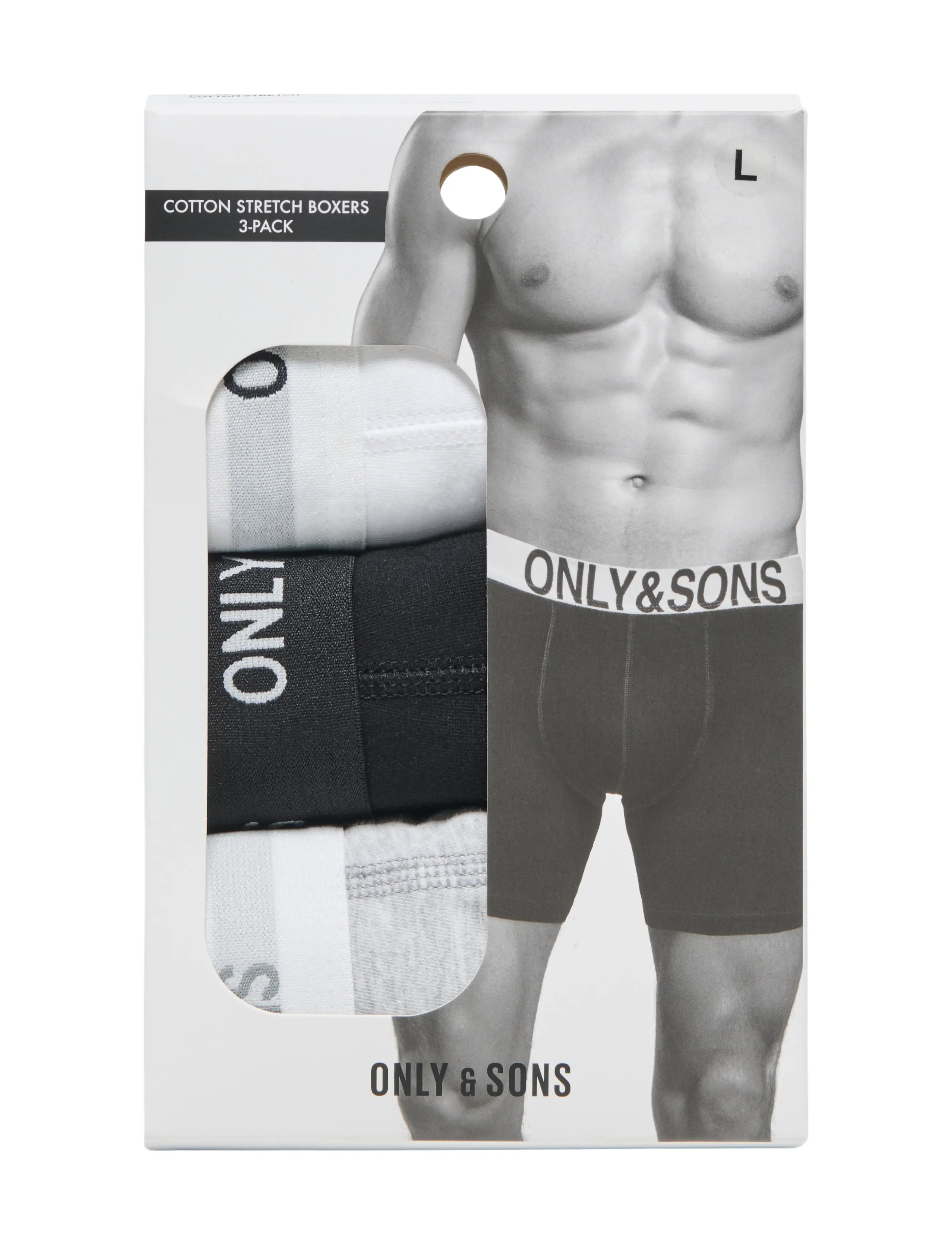 ONLY & SONS - ONSBASIC SOLID BOXER 3PACK NOOS - multipack underpants - light grey melange - 4