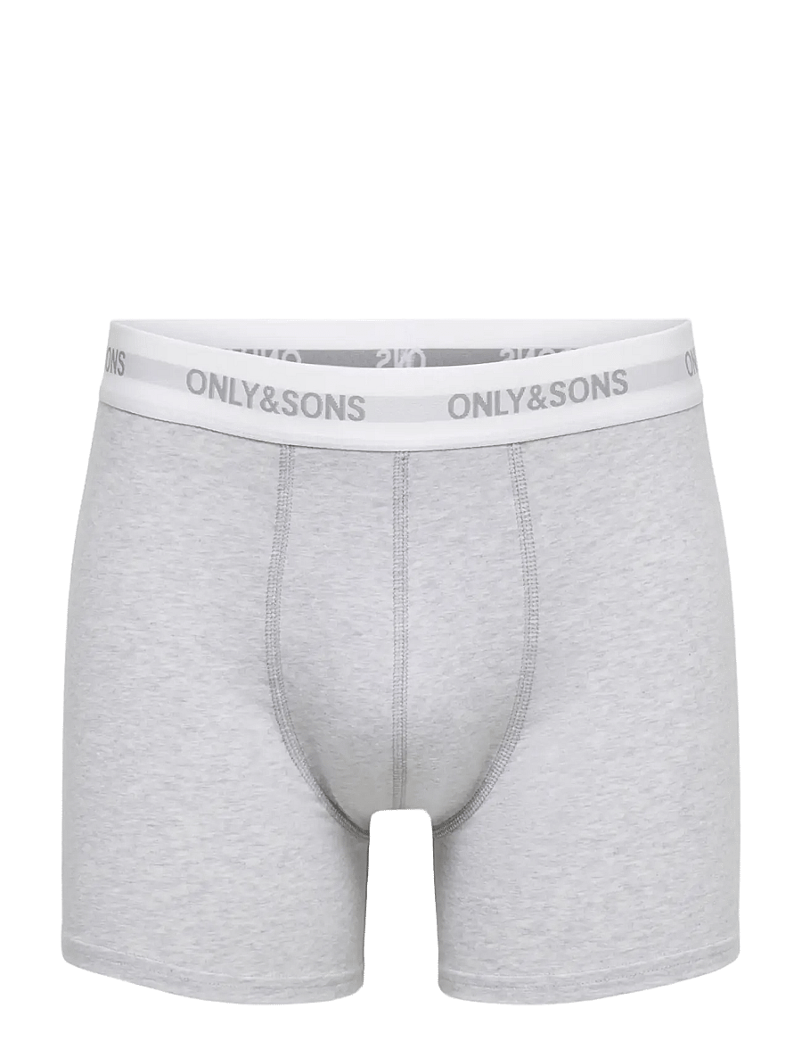 ONLY & SONS - ONSBASIC SOLID BOXER 3PACK NOOS - unterhosen im multipack - light grey melange - 4