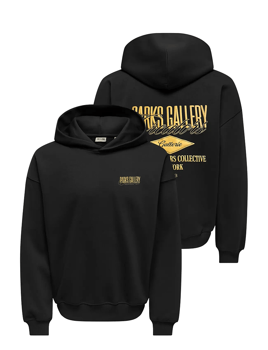 ONLY & SONS - ONSPARKS GALLERY RLX SWEAT HOODIE NOOS - hættetrøjer - black - 2