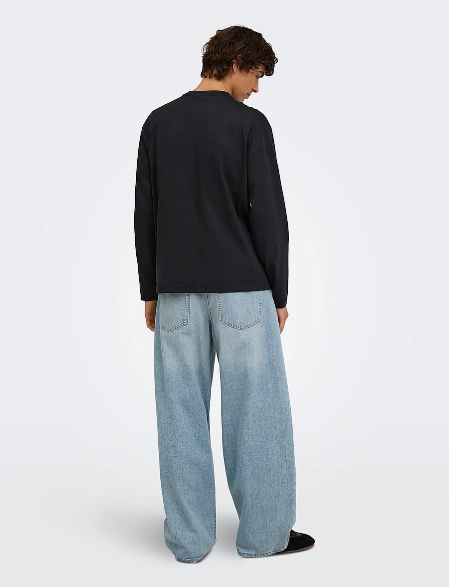 ONLY & SONS - ONSFRED LIFE RLX LS TEE NOOS - pikkade varrukatega t-särgid - black - 3