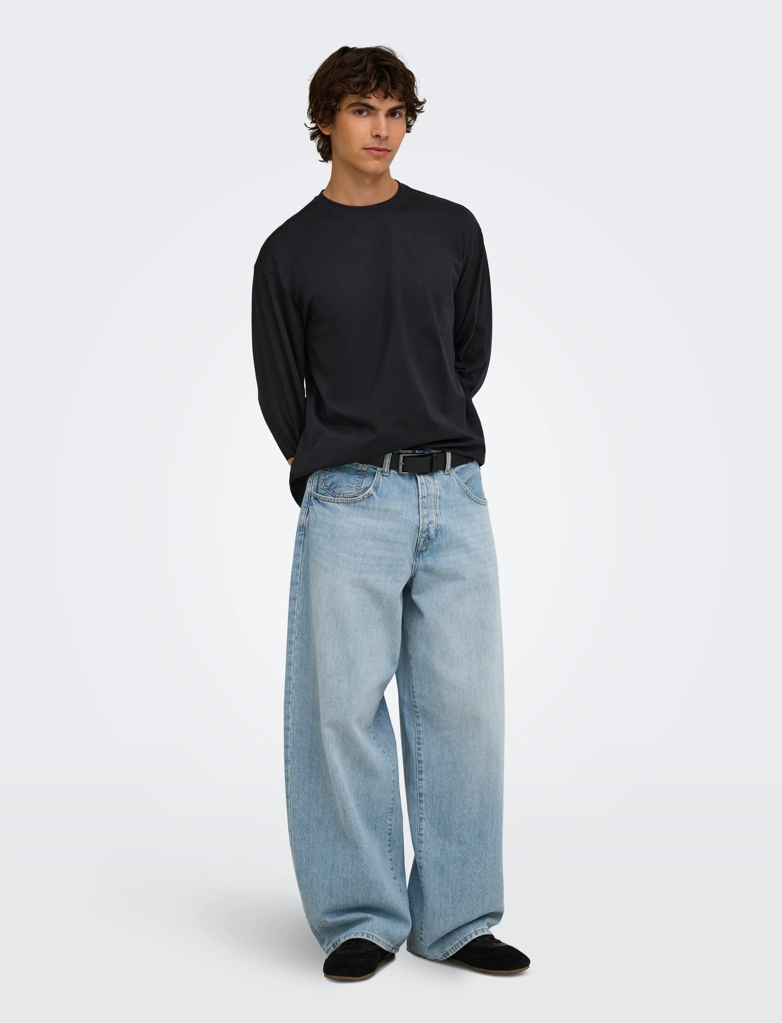 ONLY & SONS - ONSFRED LIFE RLX LS TEE NOOS - pikkade varrukatega t-särgid - black - 4
