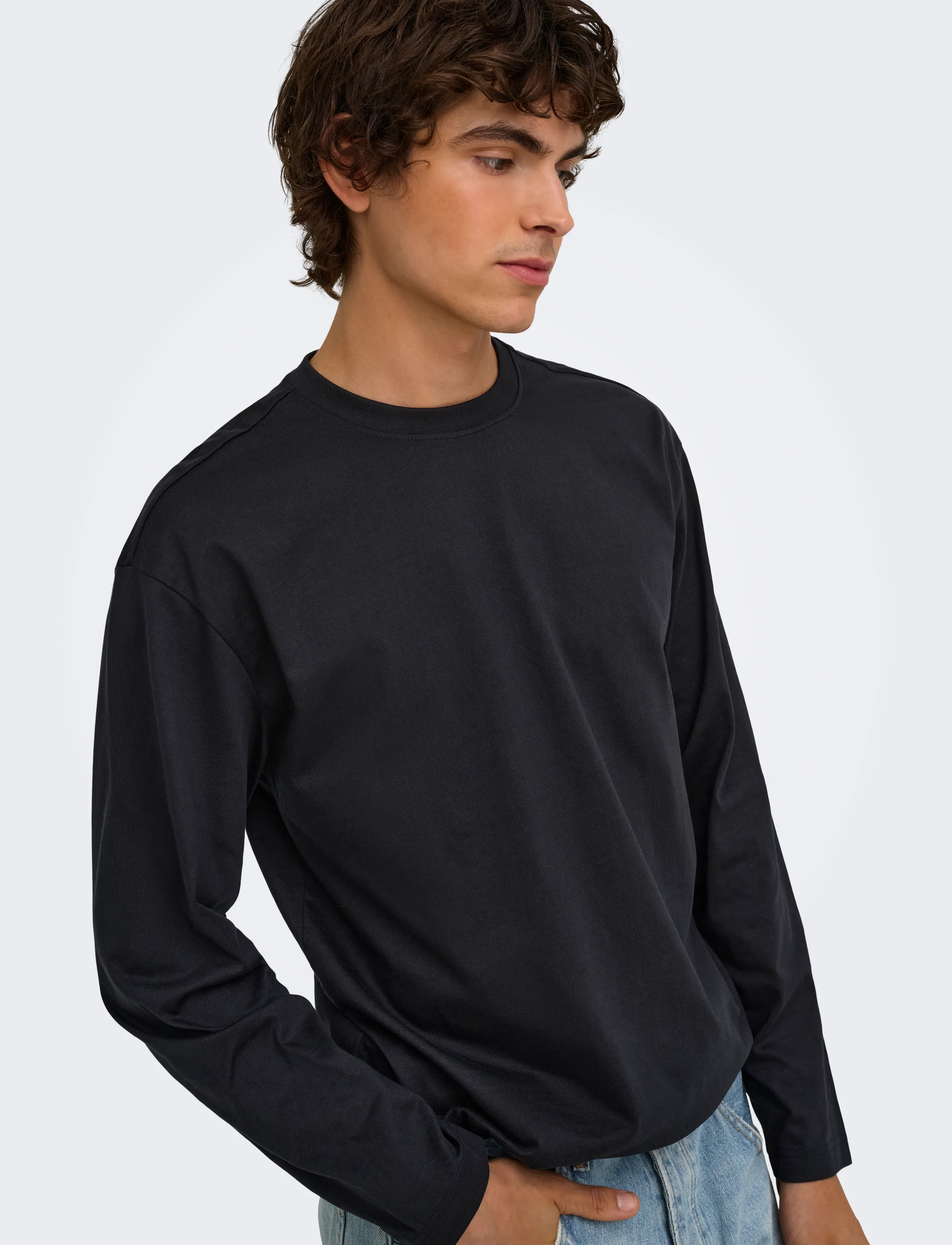 ONLY & SONS - ONSFRED LIFE RLX LS TEE NOOS - pikkade varrukatega t-särgid - black - 5