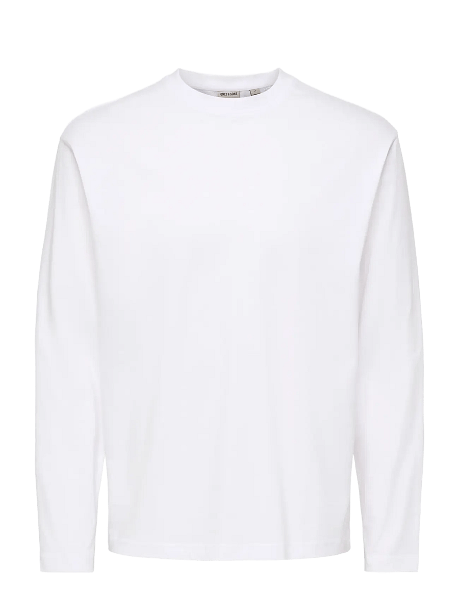 ONLY & SONS - ONSFRED LIFE RLX LS TEE NOOS - langærmede t-shirts - bright white - 0