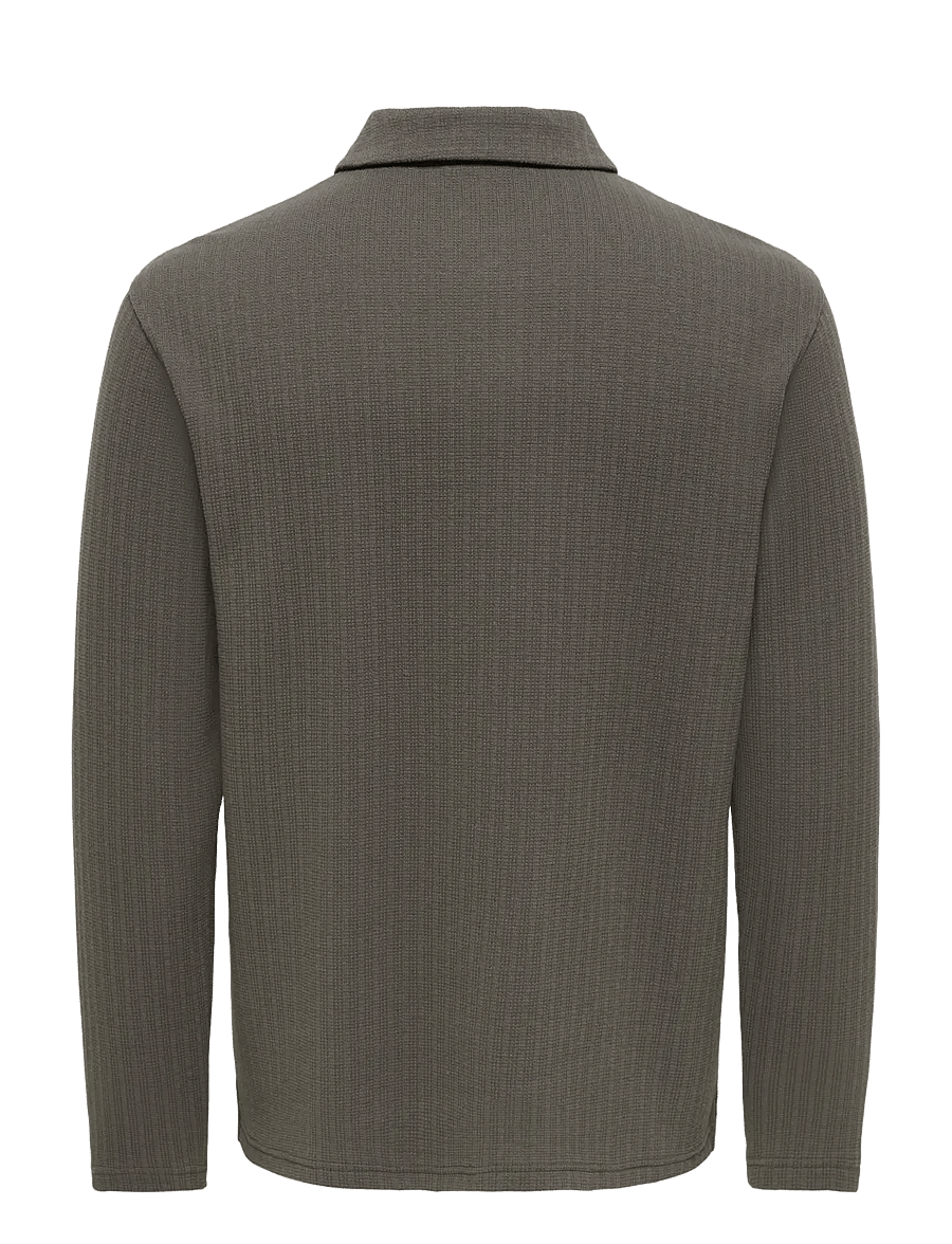 ONLY & SONS - ONSTREY LIFE REG LS FRML POLO - langärmelige strick-polohemden - beluga - 1