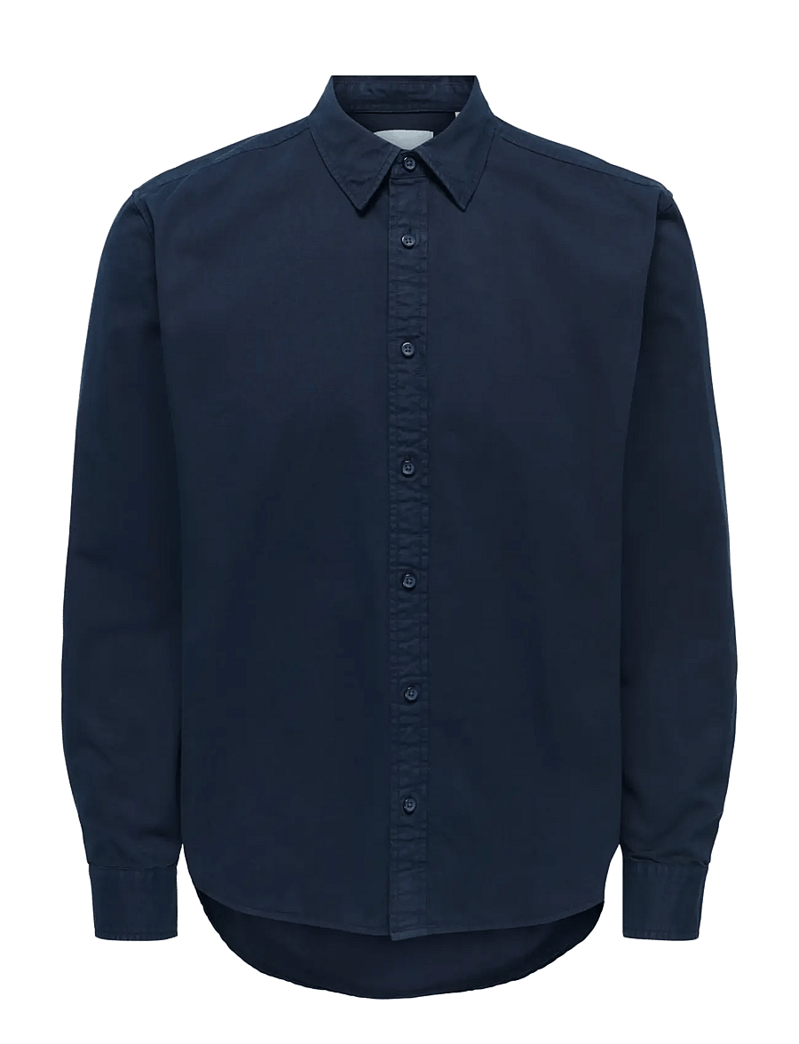 ONLY & SONS - ONSPALO OVERDYED LS REG SHIRT - freizeithemden - dark navy - 0