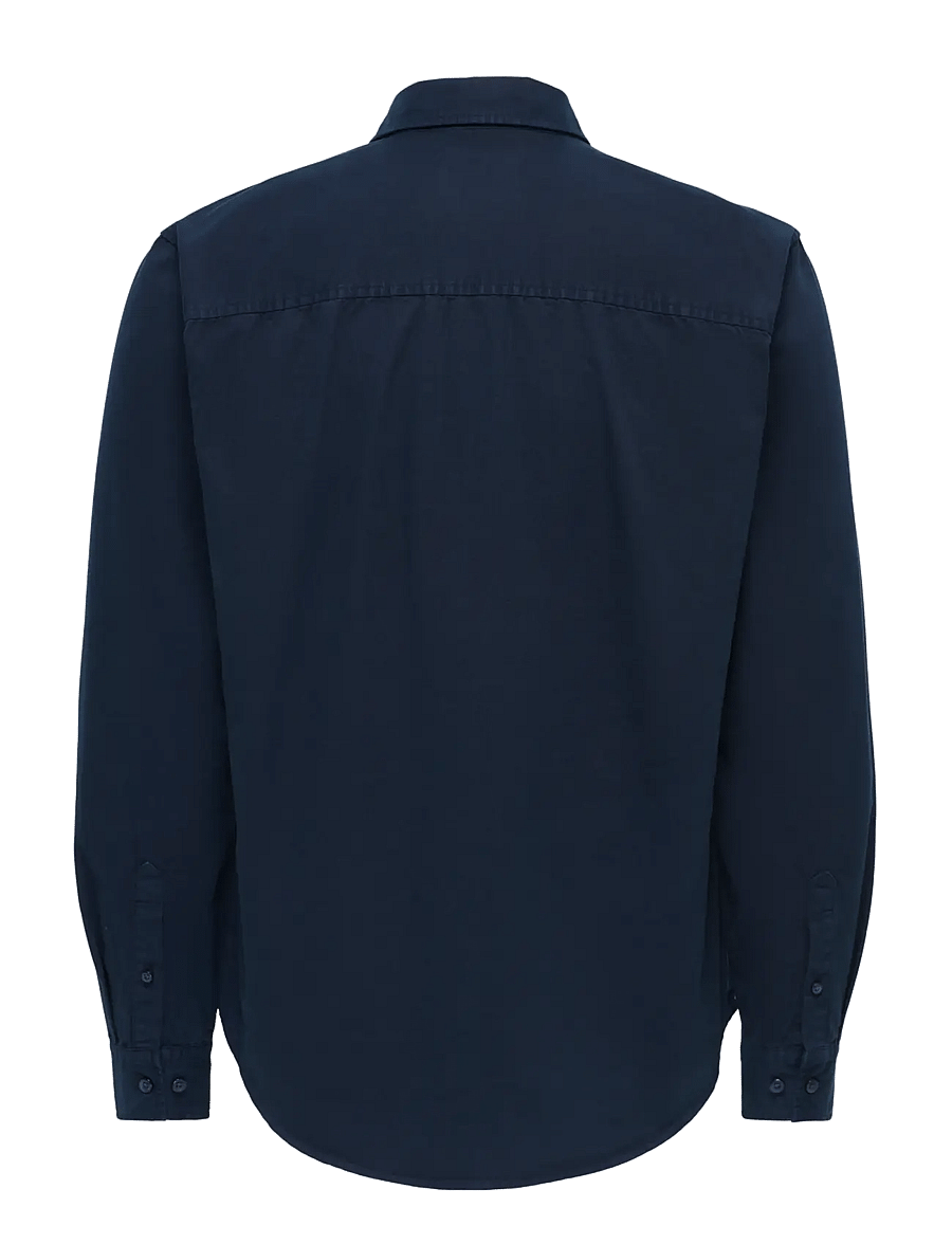ONLY & SONS - ONSPALO OVERDYED LS REG SHIRT - freizeithemden - dark navy - 1