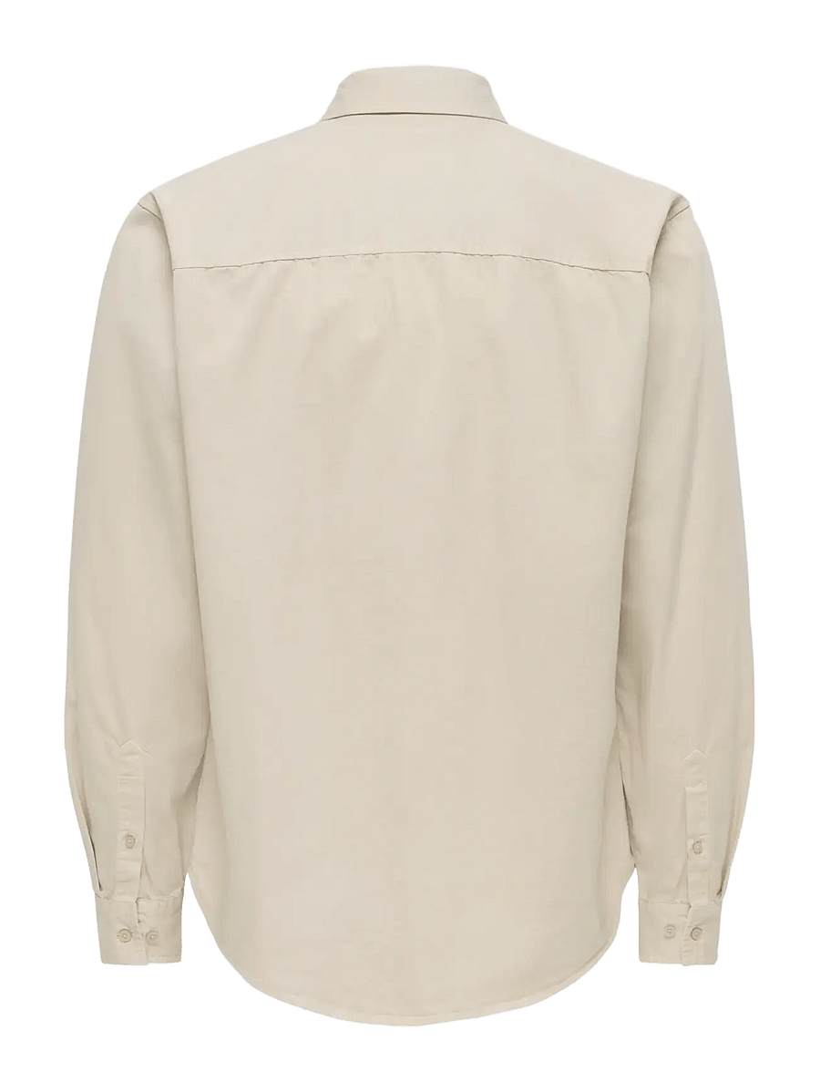 ONLY & SONS - ONSPALO OVERDYED LS REG SHIRT - casual skjortor - silver lining - 2