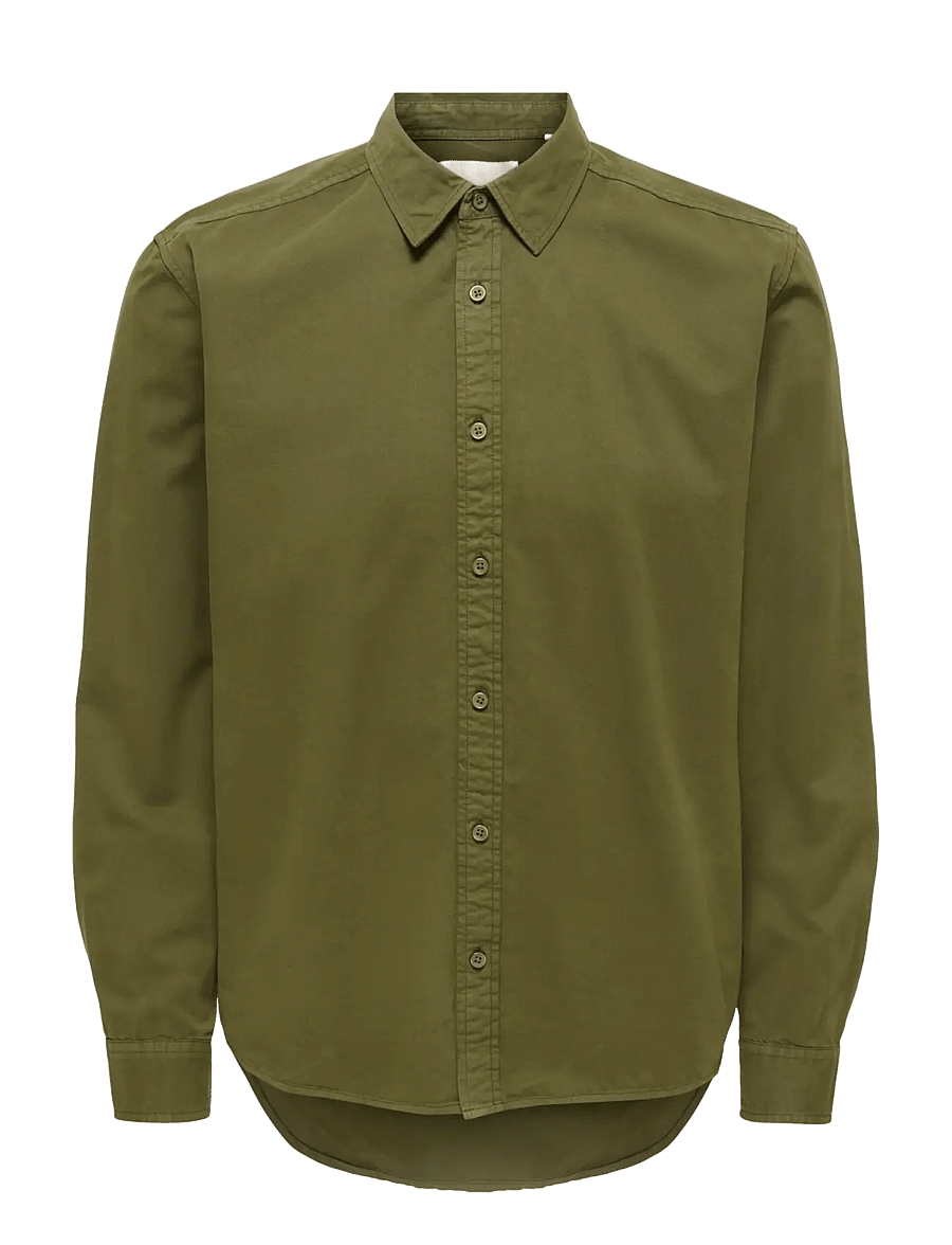 ONLY & SONS - ONSPALO OVERDYED LS REG SHIRT - freizeithemden - tarmac - 1