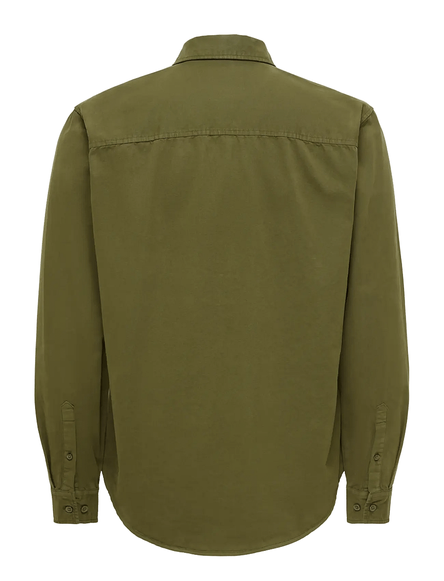 ONLY & SONS - ONSPALO OVERDYED LS REG SHIRT - freizeithemden - tarmac - 2