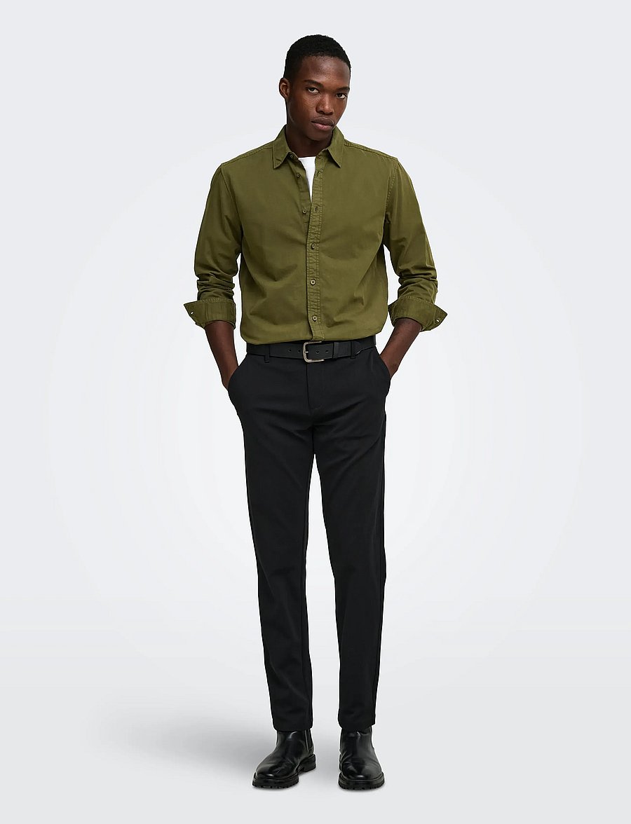 ONLY & SONS - ONSPALO OVERDYED LS REG SHIRT - freizeithemden - tarmac - 4